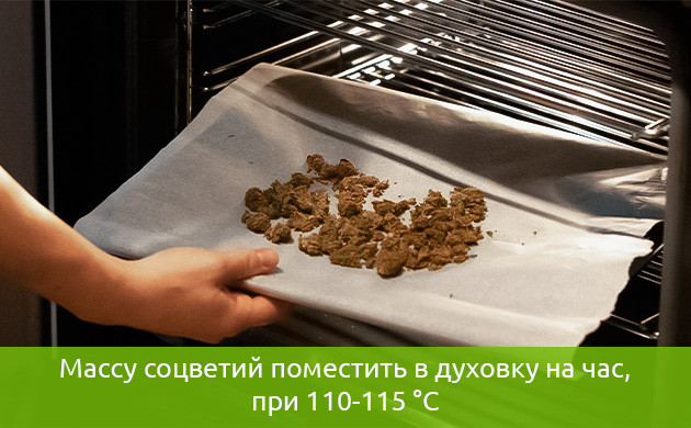 Соцветия помещаются в духовку