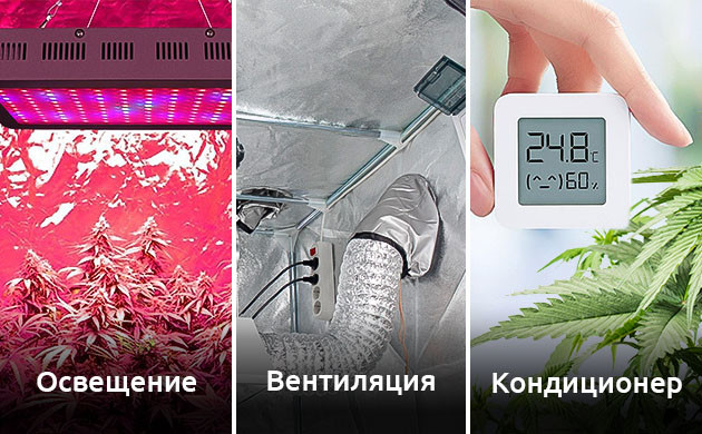 Экономия на освещения и вентиляции при гровинге