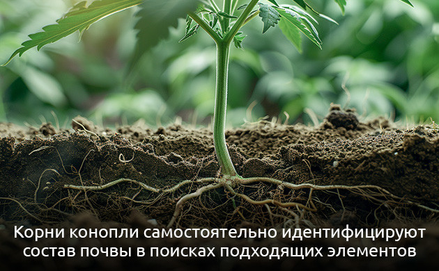 Чувствительность корней конопли