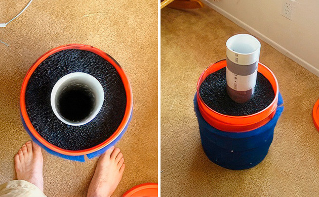 устанавливаем крышку ведра