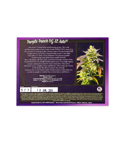 Семена сорта Purple Punch OG XL Auto fem (Sweet Seeds)